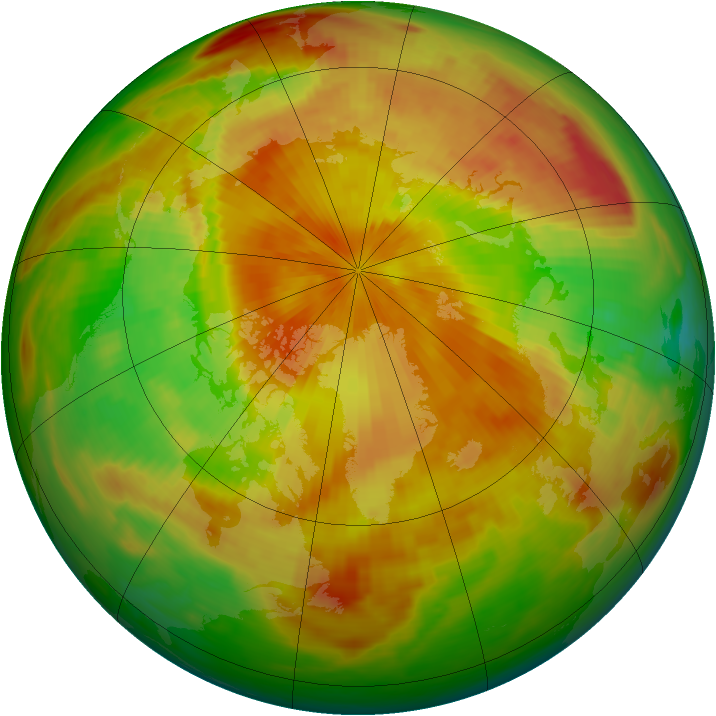 Arctic ozone map for 29 April 1989